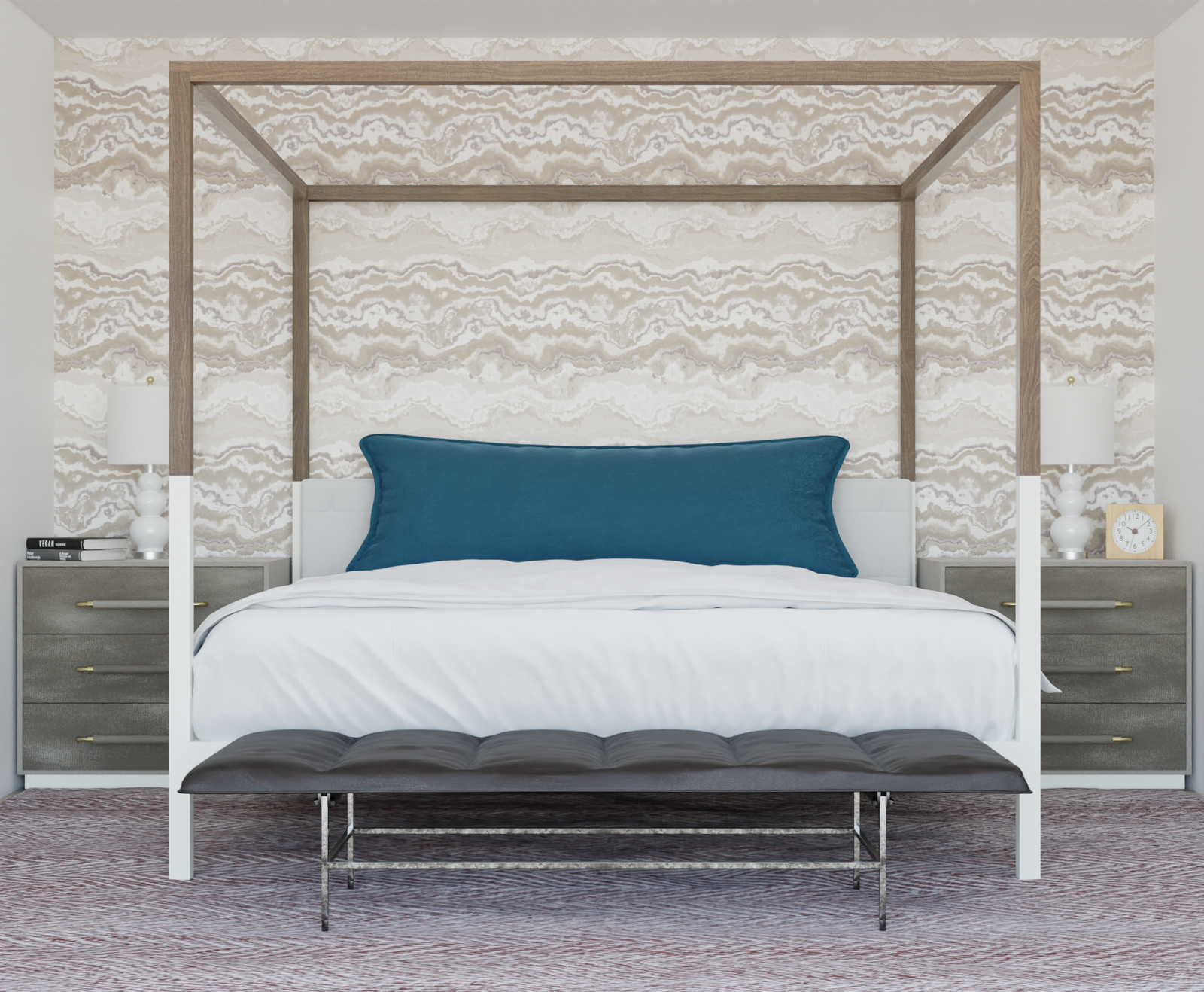 white_natural pattern with horizontal wavy lines