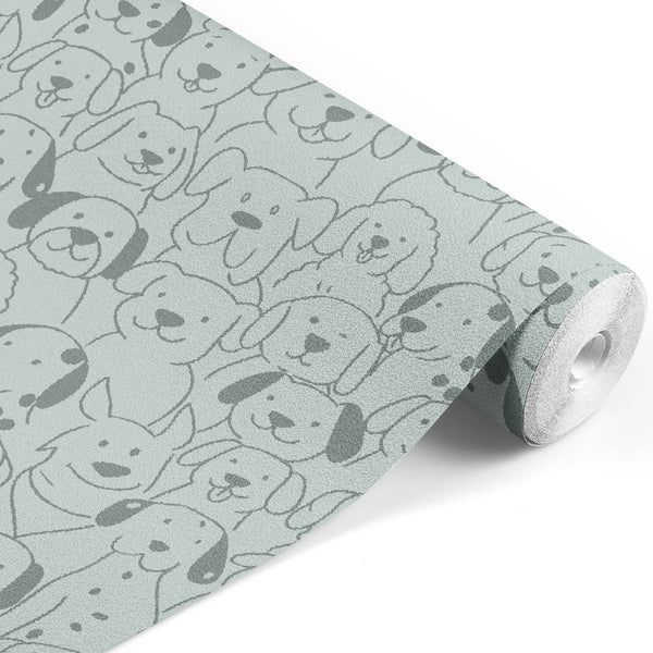 sage_wallpaper with dog pattern on a sage background