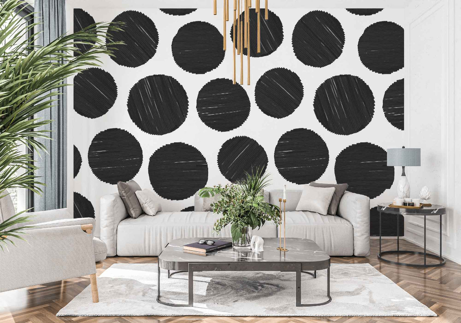 black-white_pattern of dots drawn by marker 