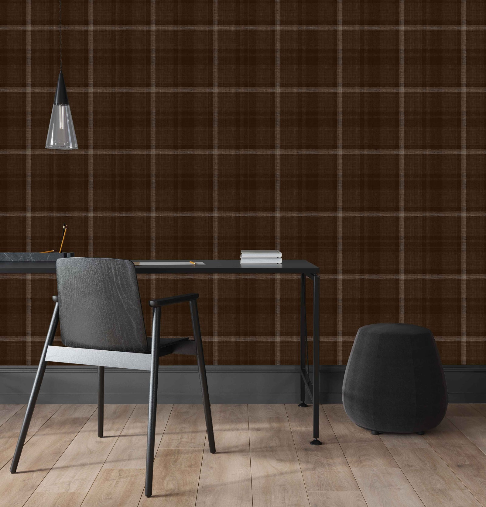 espresso_plaid pattern with a combination of browns and tan