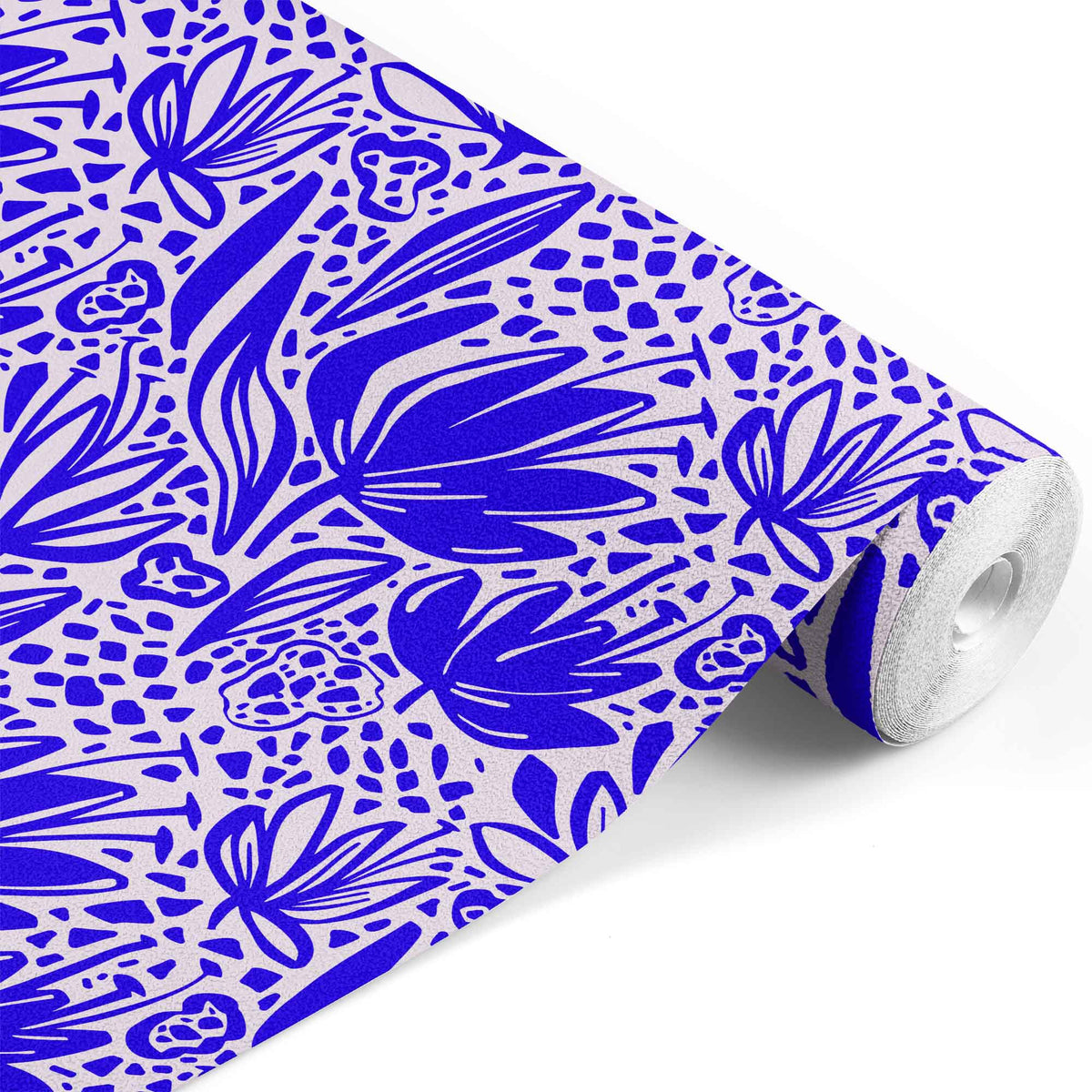 cobalt_Floral pattern set on light pink background
