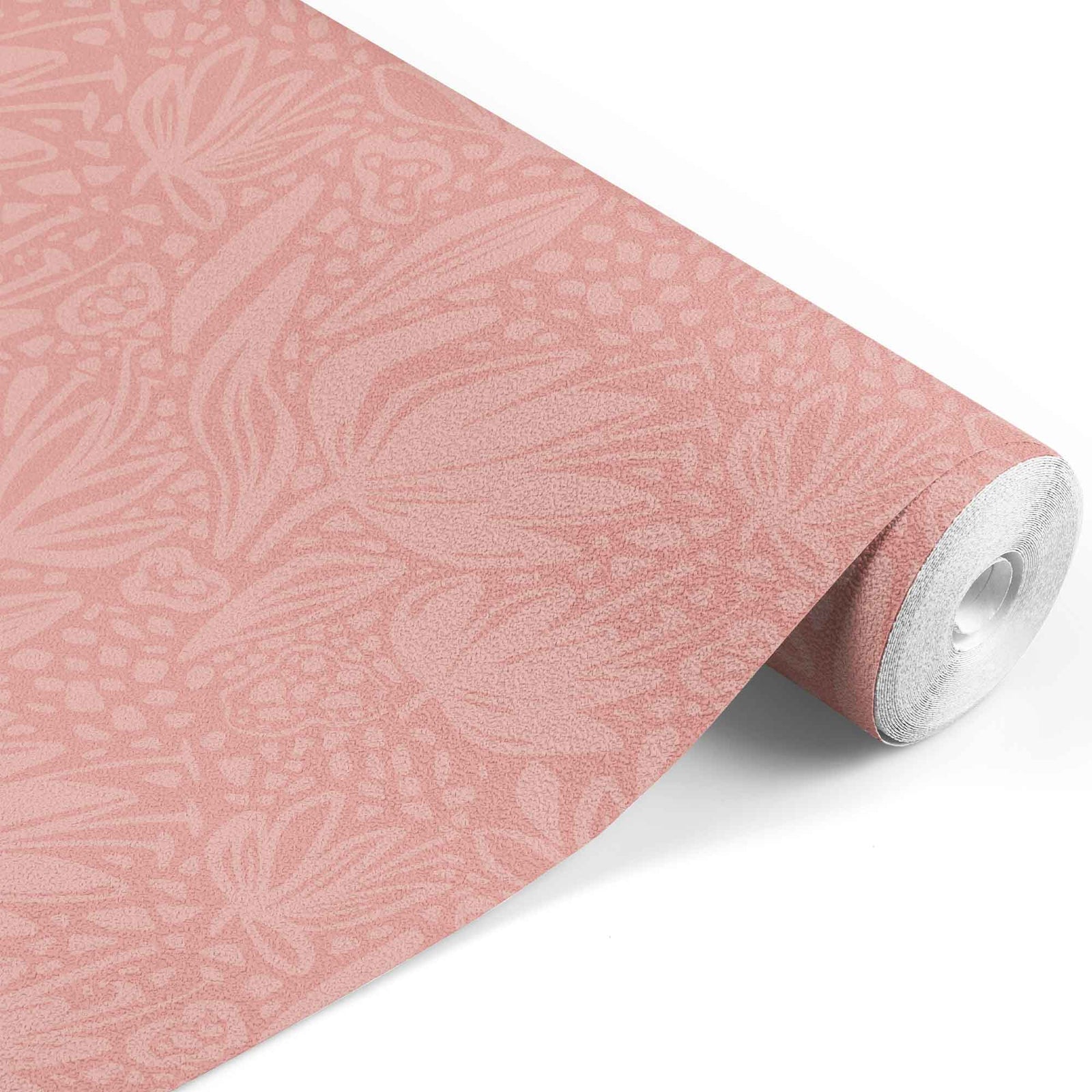 coral_Floral pattern set on coral background