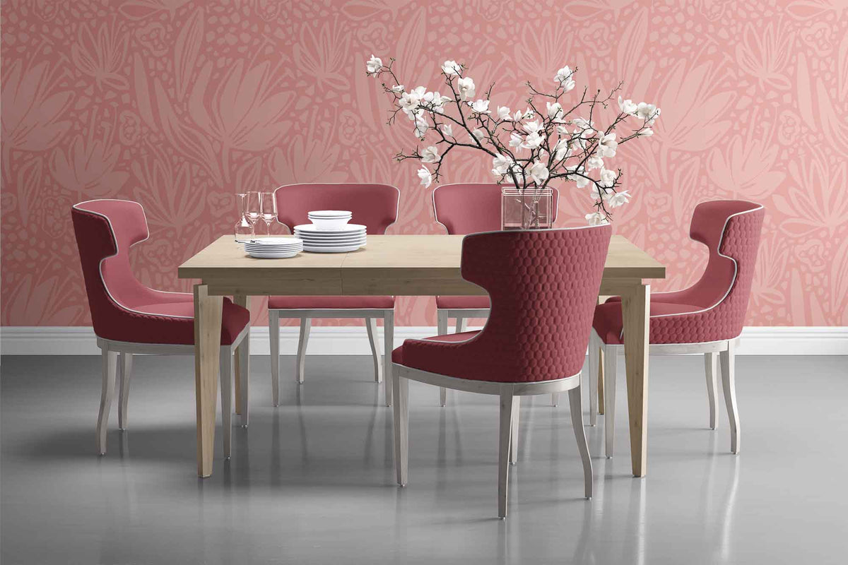 coral_Floral pattern set on coral background