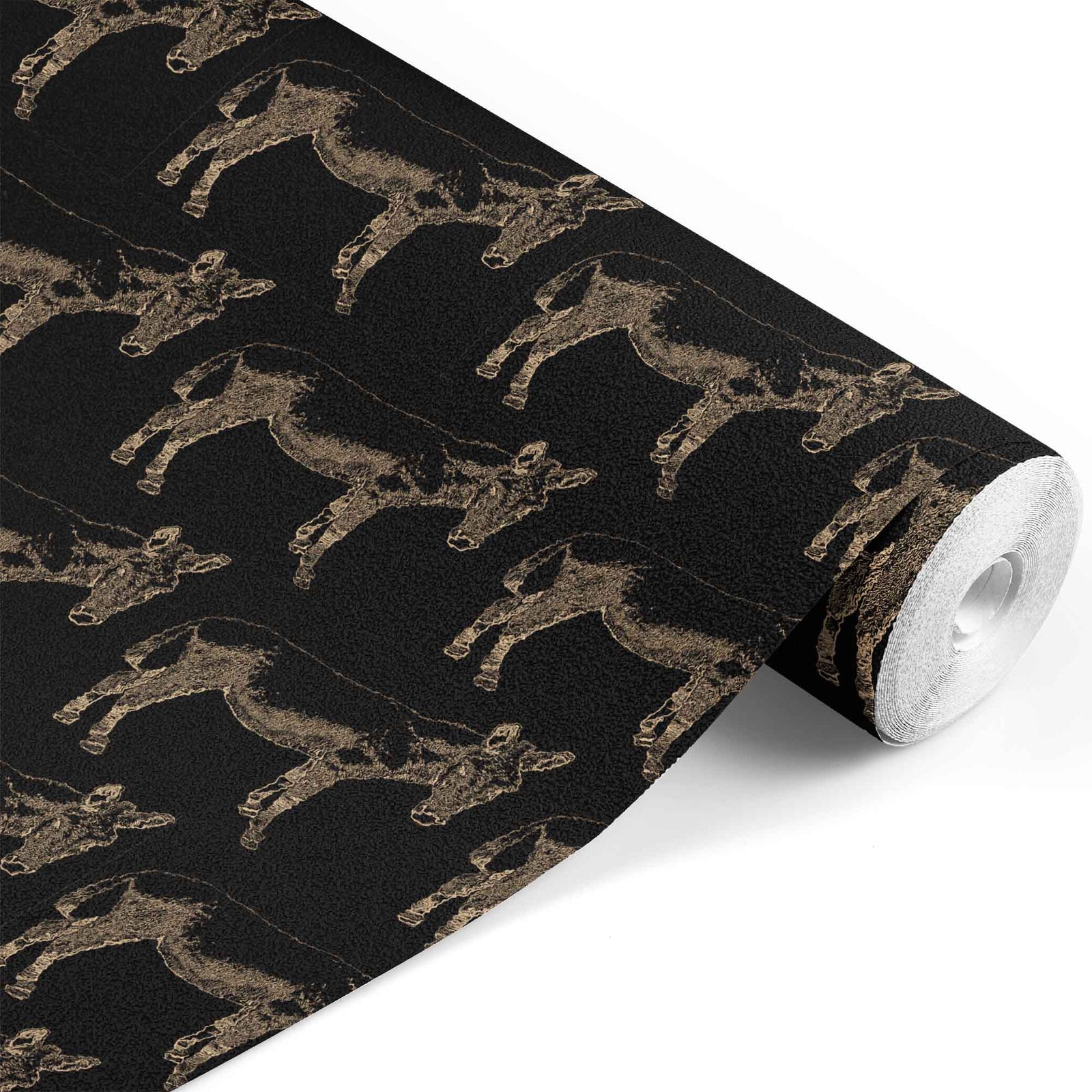 tan_wallpaper pattern with a repeating donkey sketch