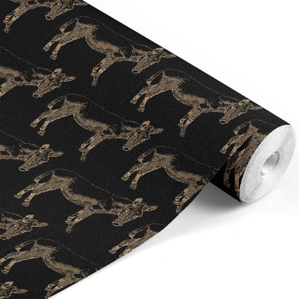 tan_wallpaper pattern with a repeating donkey sketch