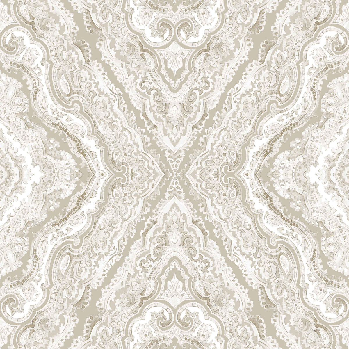 beige_a traditional paisley wallpaper pattern