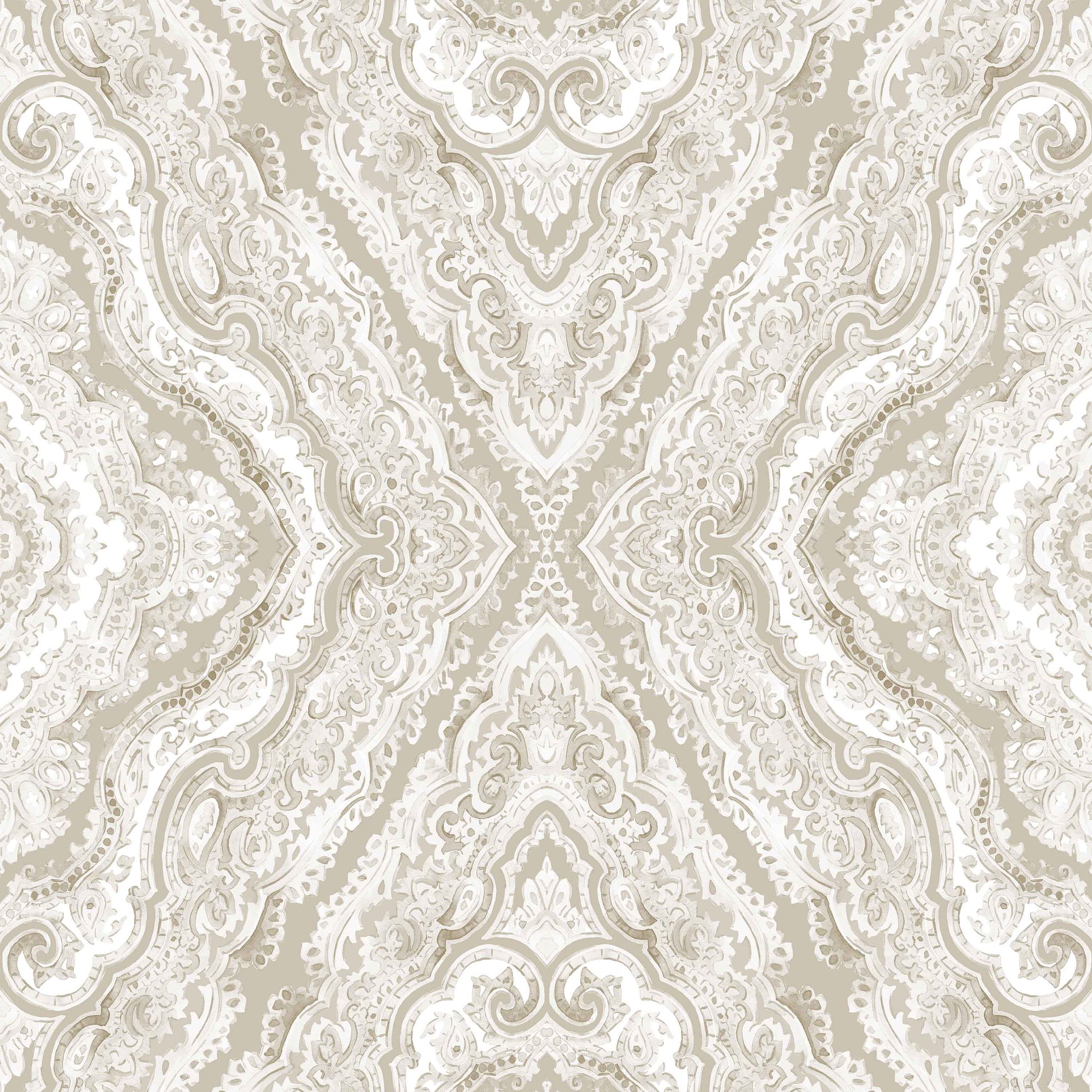 beige_a traditional paisley wallpaper pattern