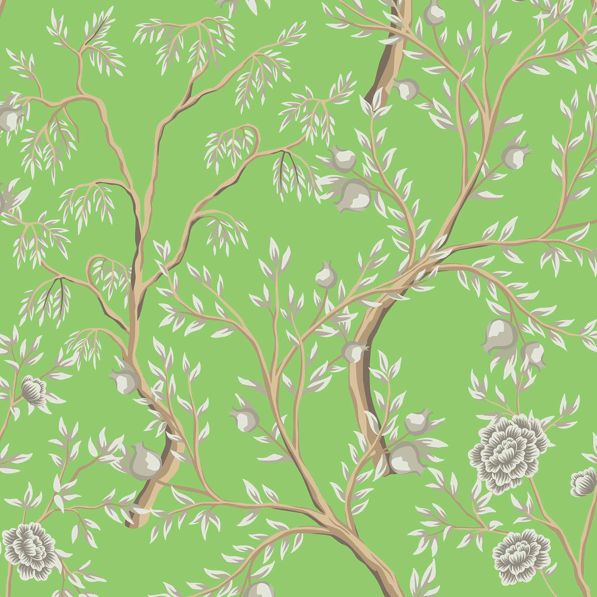 green_chinoiserie pattern with flowers and branches