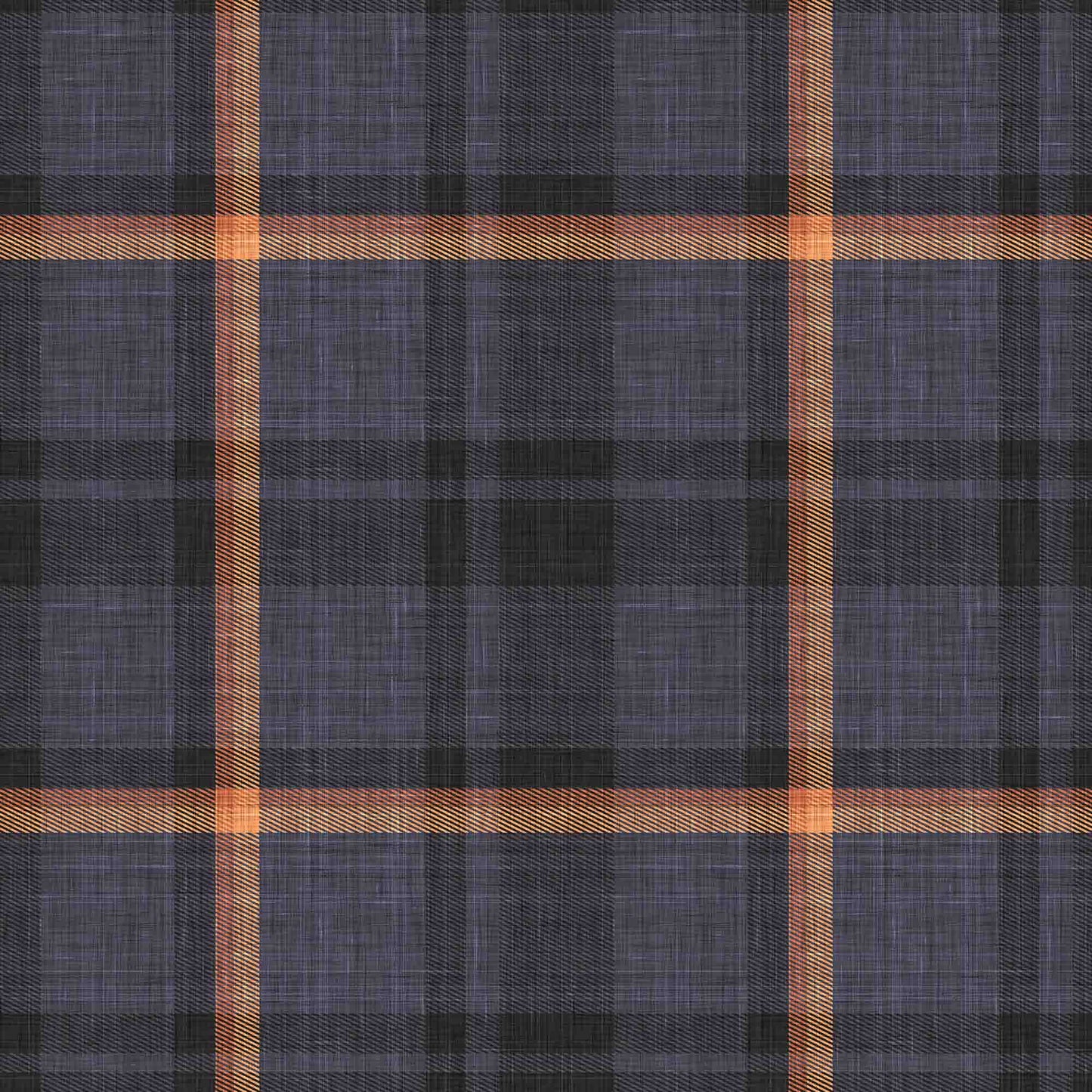 blue_plaid pattern with a combination of blue, orange and dark colors.