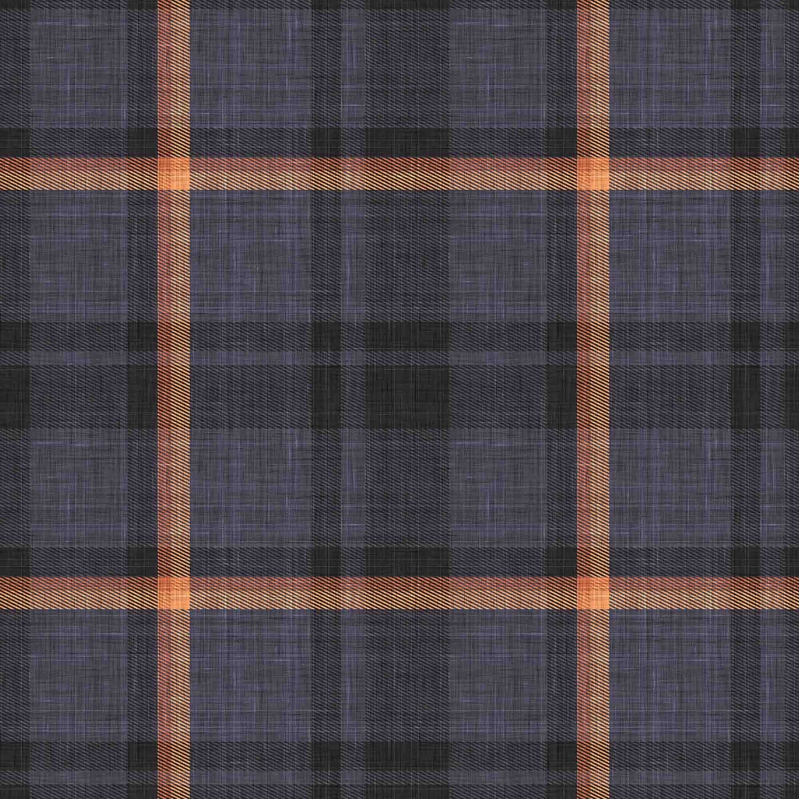 blue_plaid pattern with a combination of blue, orange and dark colors.