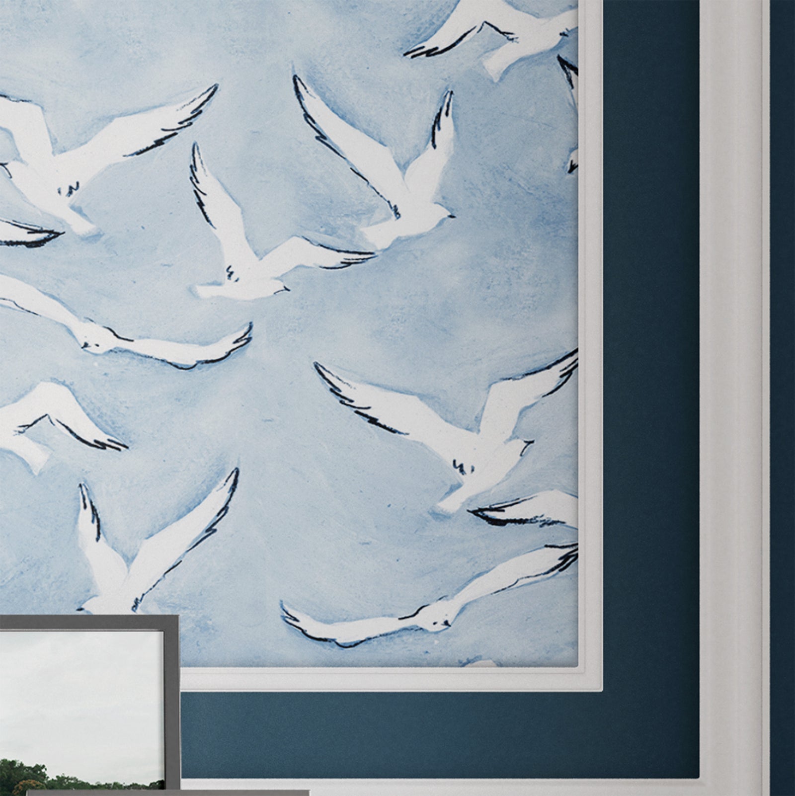 blue_seagulls flying wallpaper