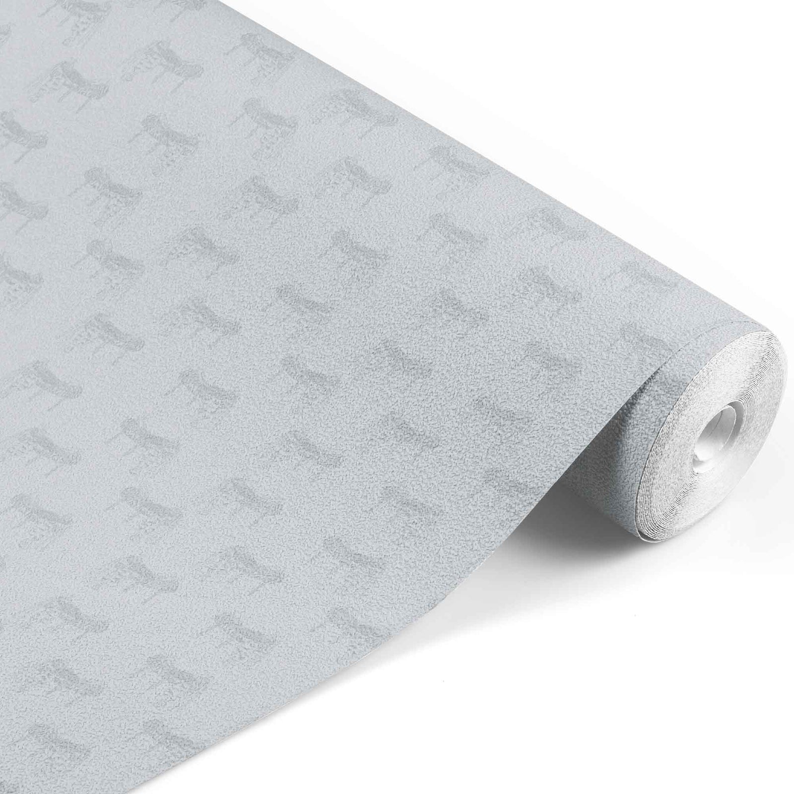 grey_A wallpaper featuring a pattern of illustrated saddles on a grey background.