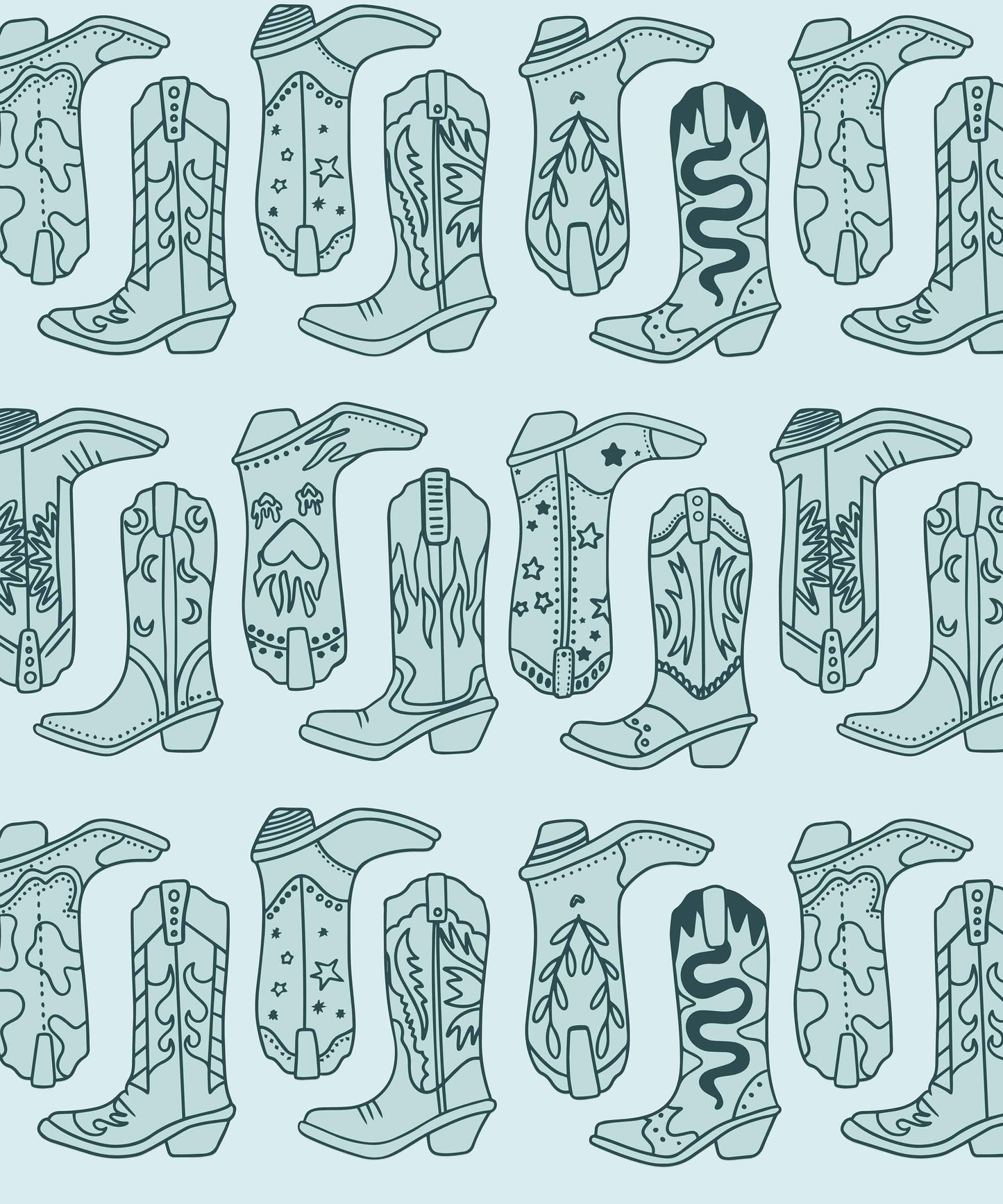 blue_cowboy boots pattern