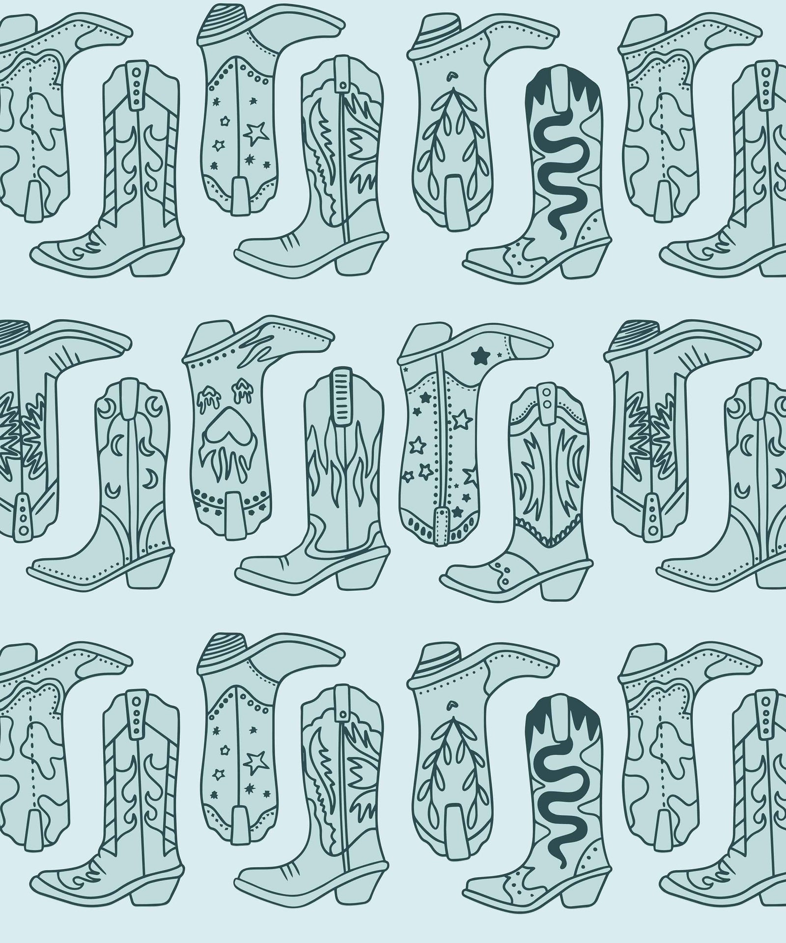 blue_cowboy boots pattern
