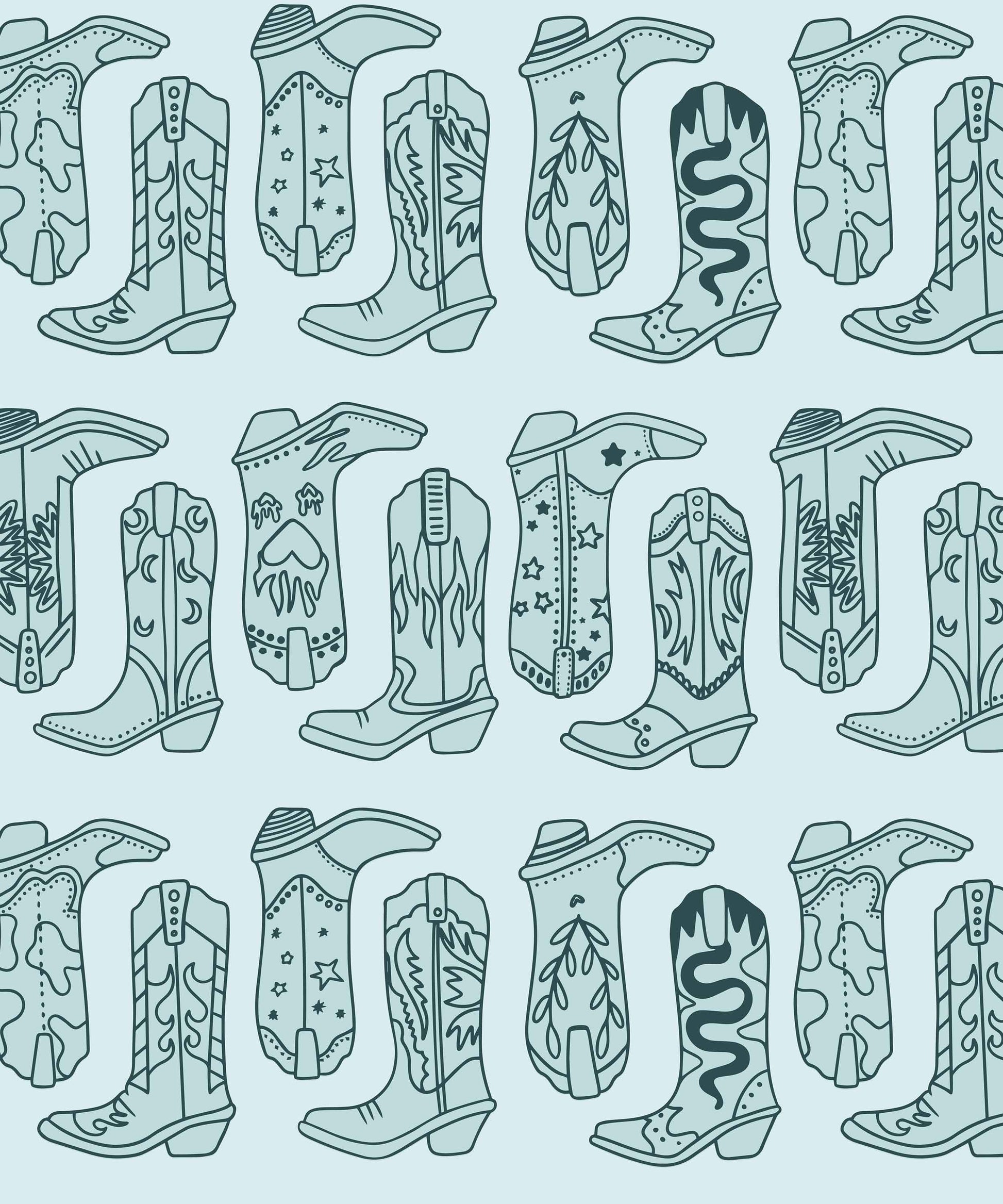 blue_cowboy boots pattern