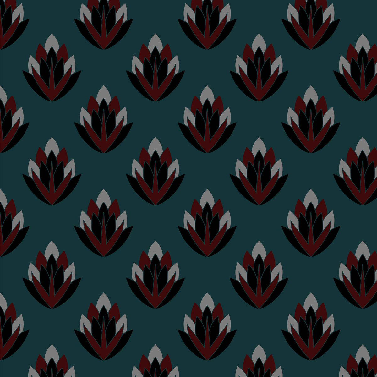 Royal Fleur in Teal