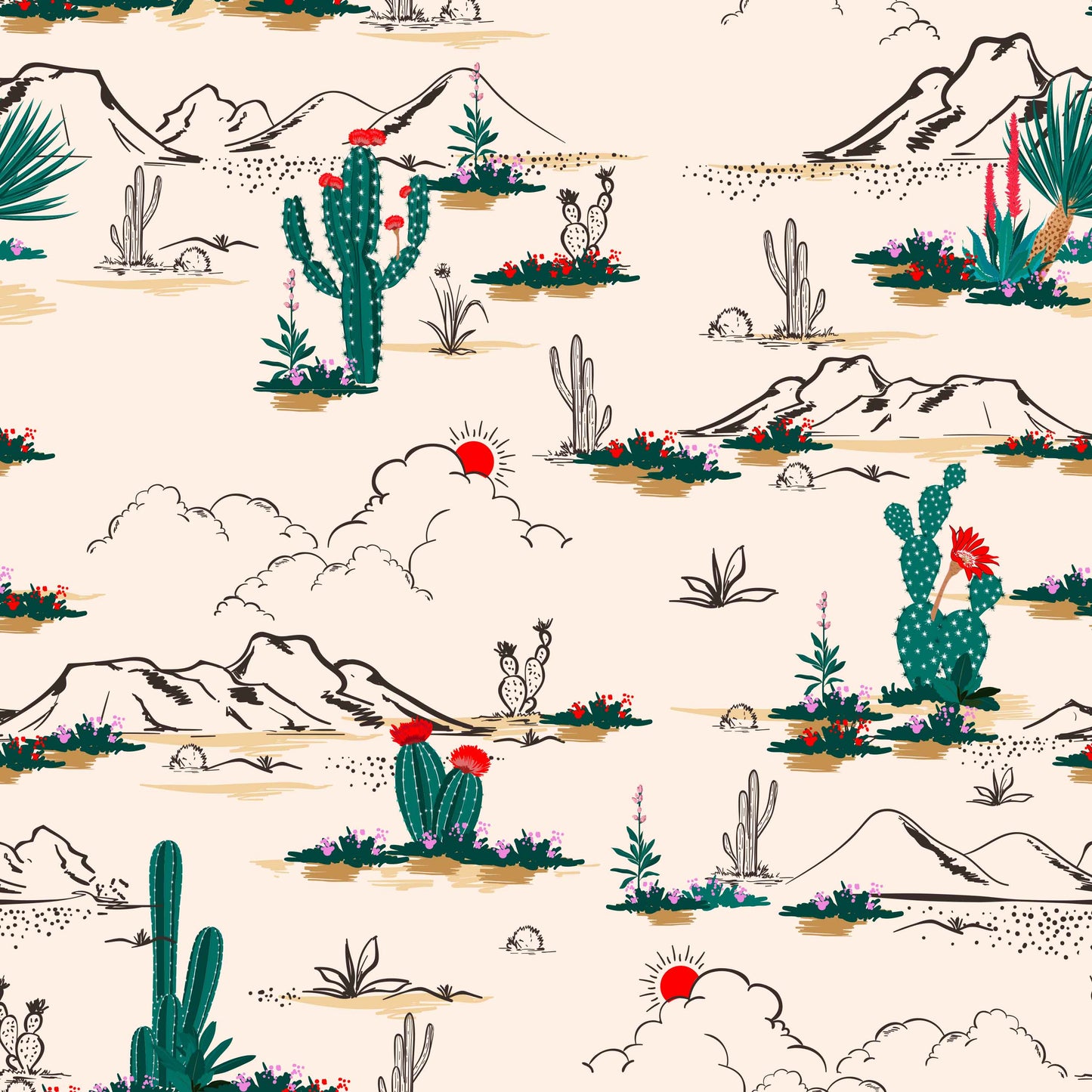 tan_wallpaper featuring the arizona desert with cactus and mountain ranges