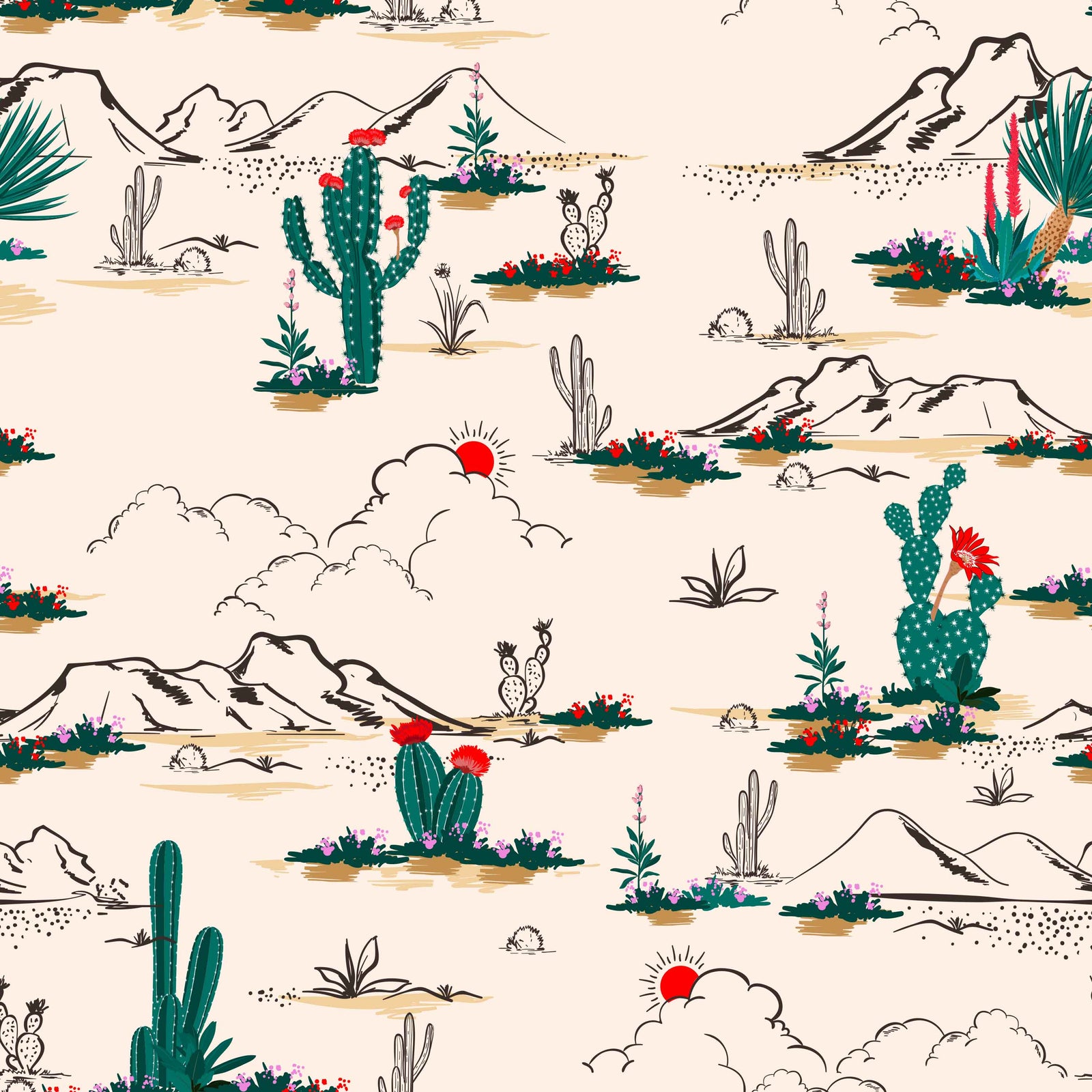 tan_wallpaper featuring the arizona desert with cactus and mountain ranges