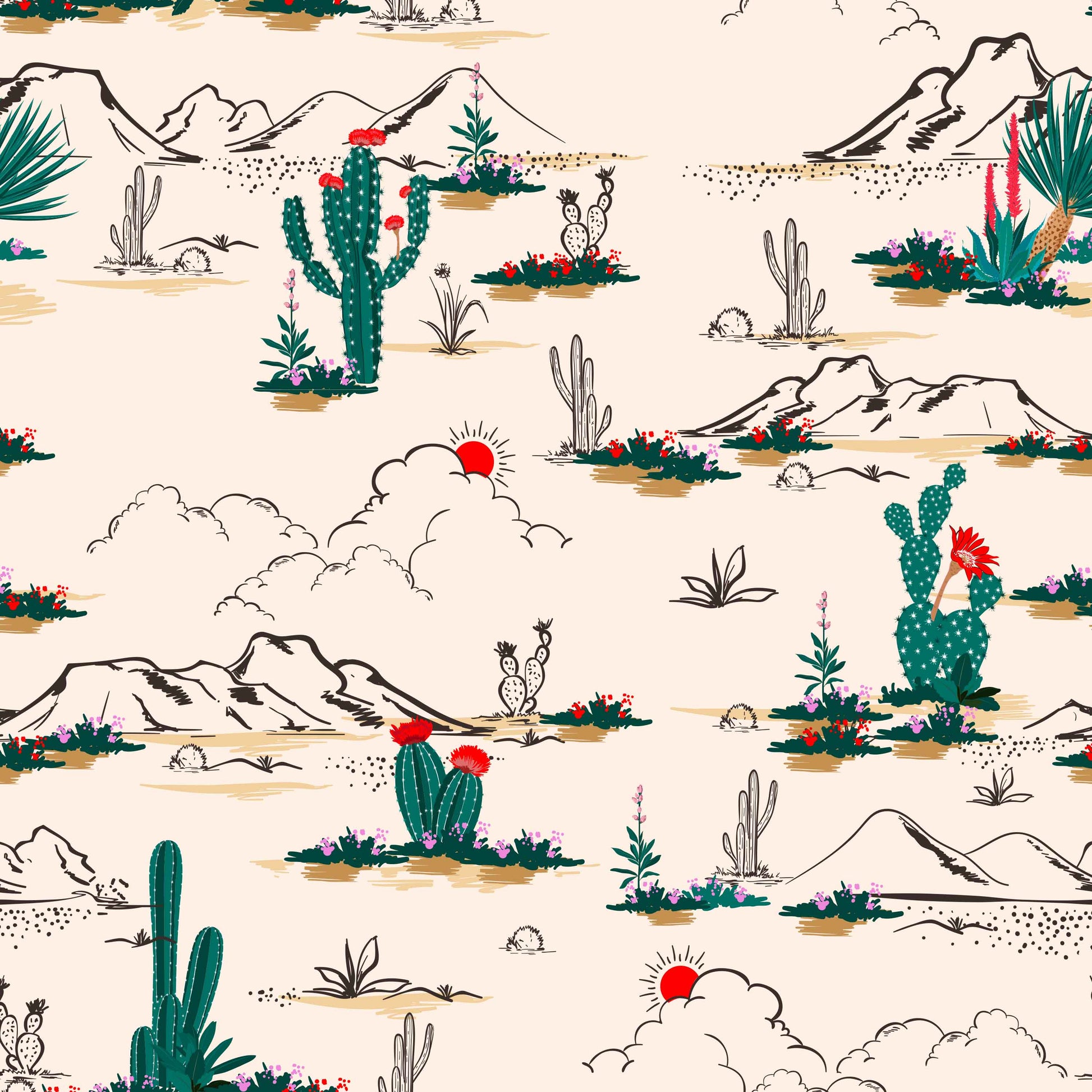 tan_wallpaper featuring the arizona desert with cactus and mountain ranges