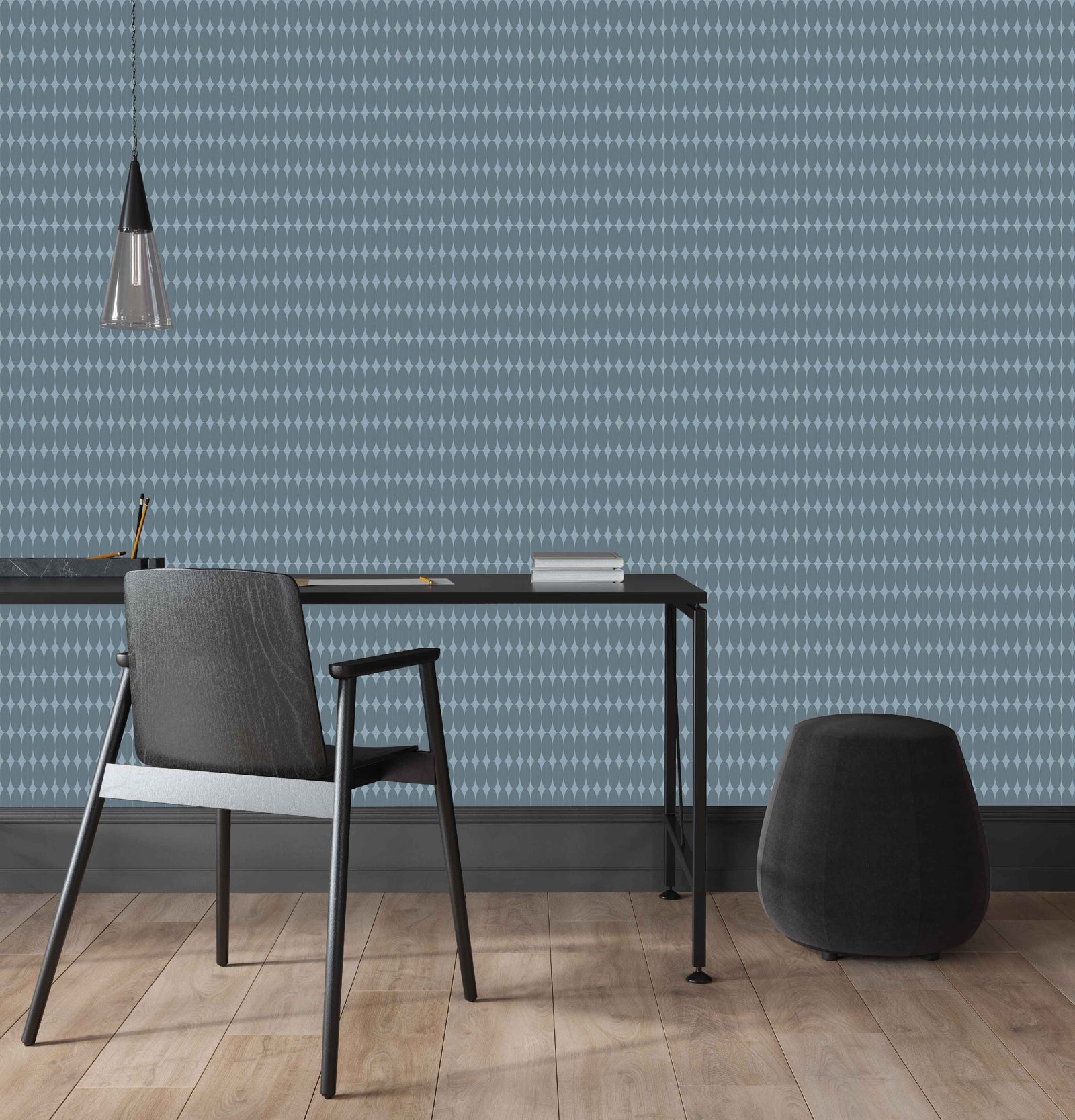 blue_office desk render blue wallpaper
