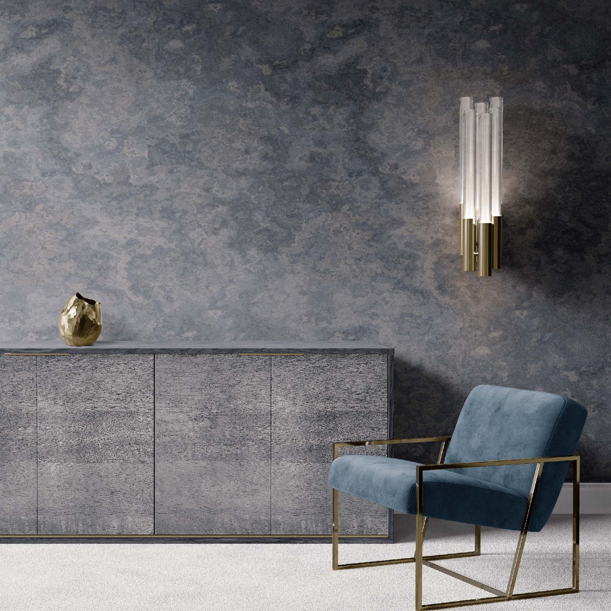 navy_image of a textured navy wallpaper with a mottled design.