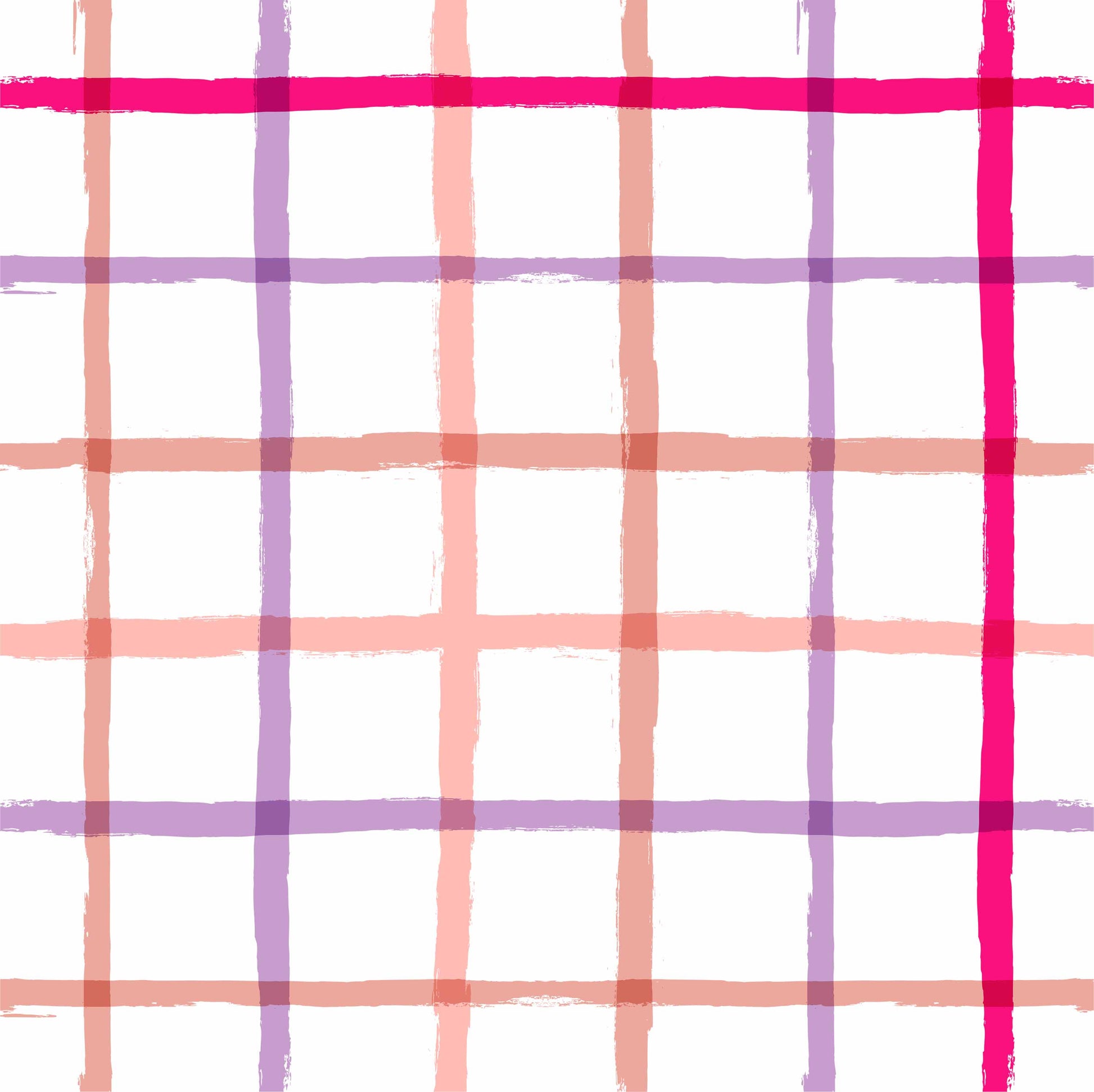 coral_A colorful geometric patterned wallpaper featuring lines in pink, purple, and coral on a white background.