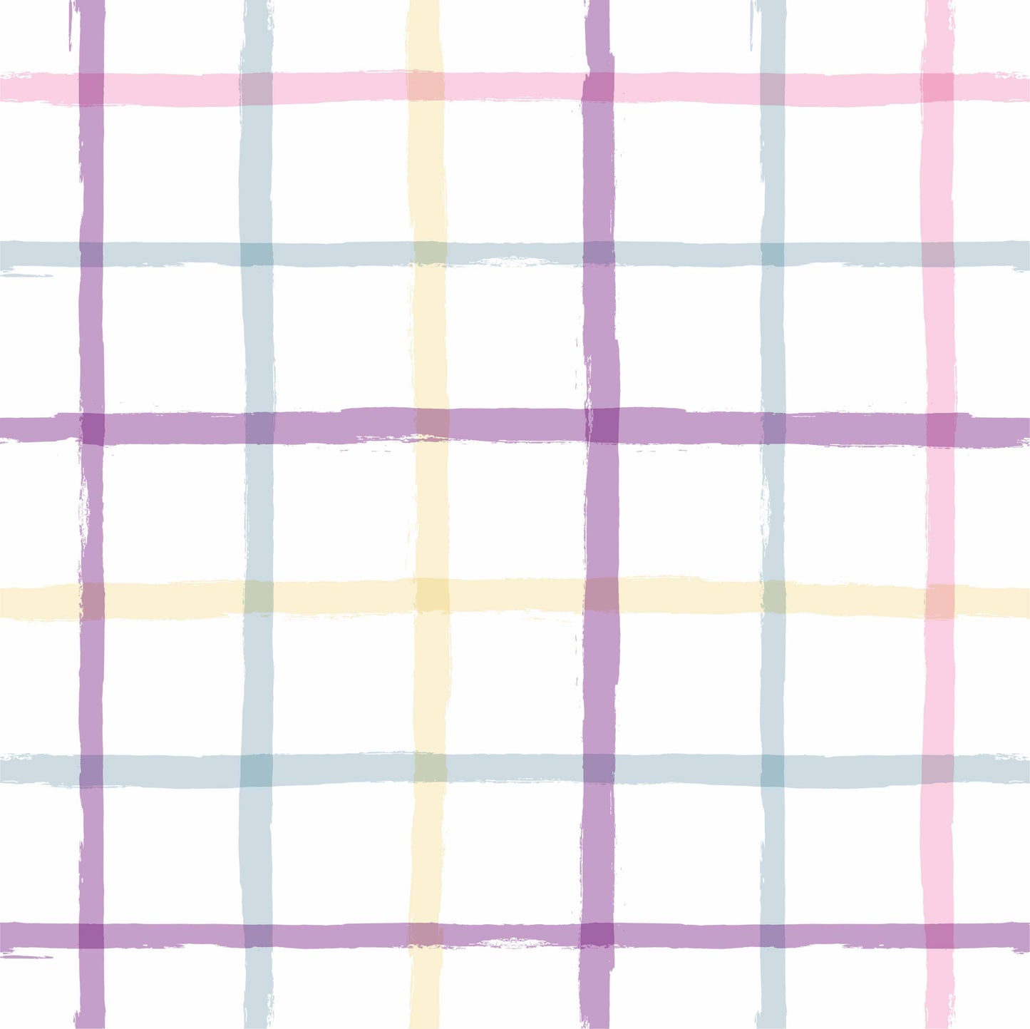 lights_A colorful geometric patterned wallpaper featuring lines in pastel pink, blue, yellow, and purple on a white background.