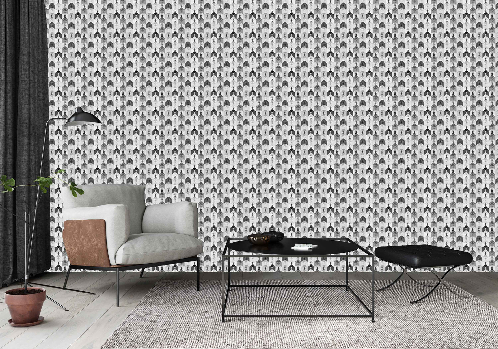 black-white_geometric pattern with ties