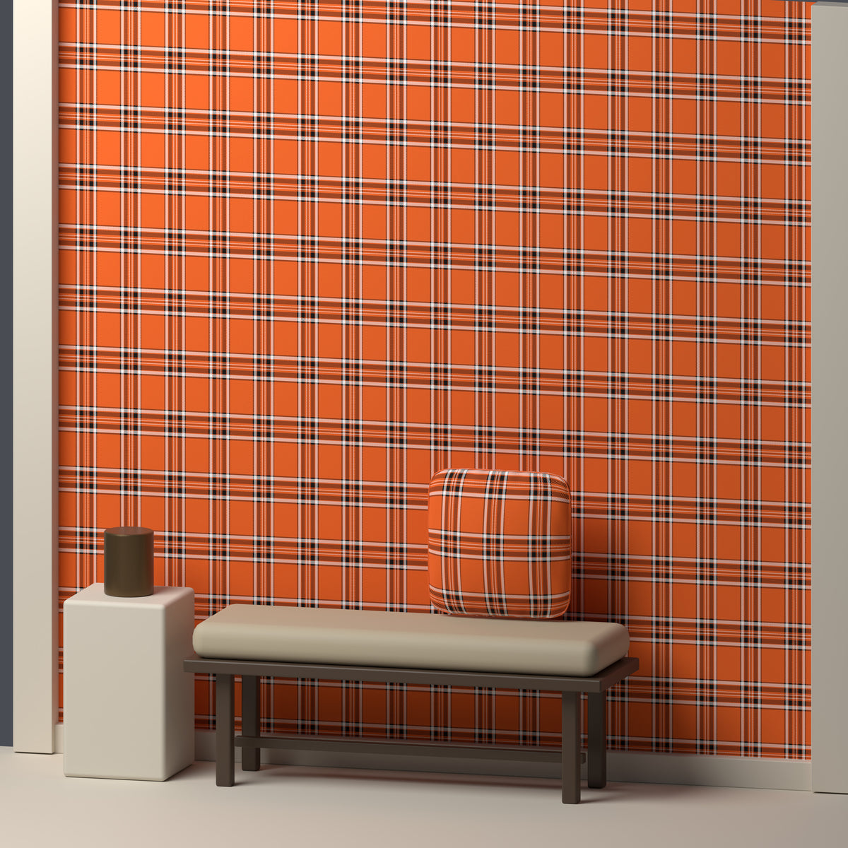 Orange, Near Black & White — Alderwick — In a room