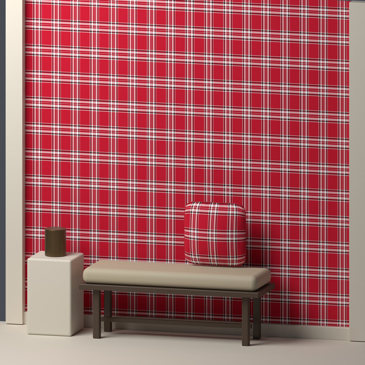 Scarlet, White & Near Black — Alderwick — In a room