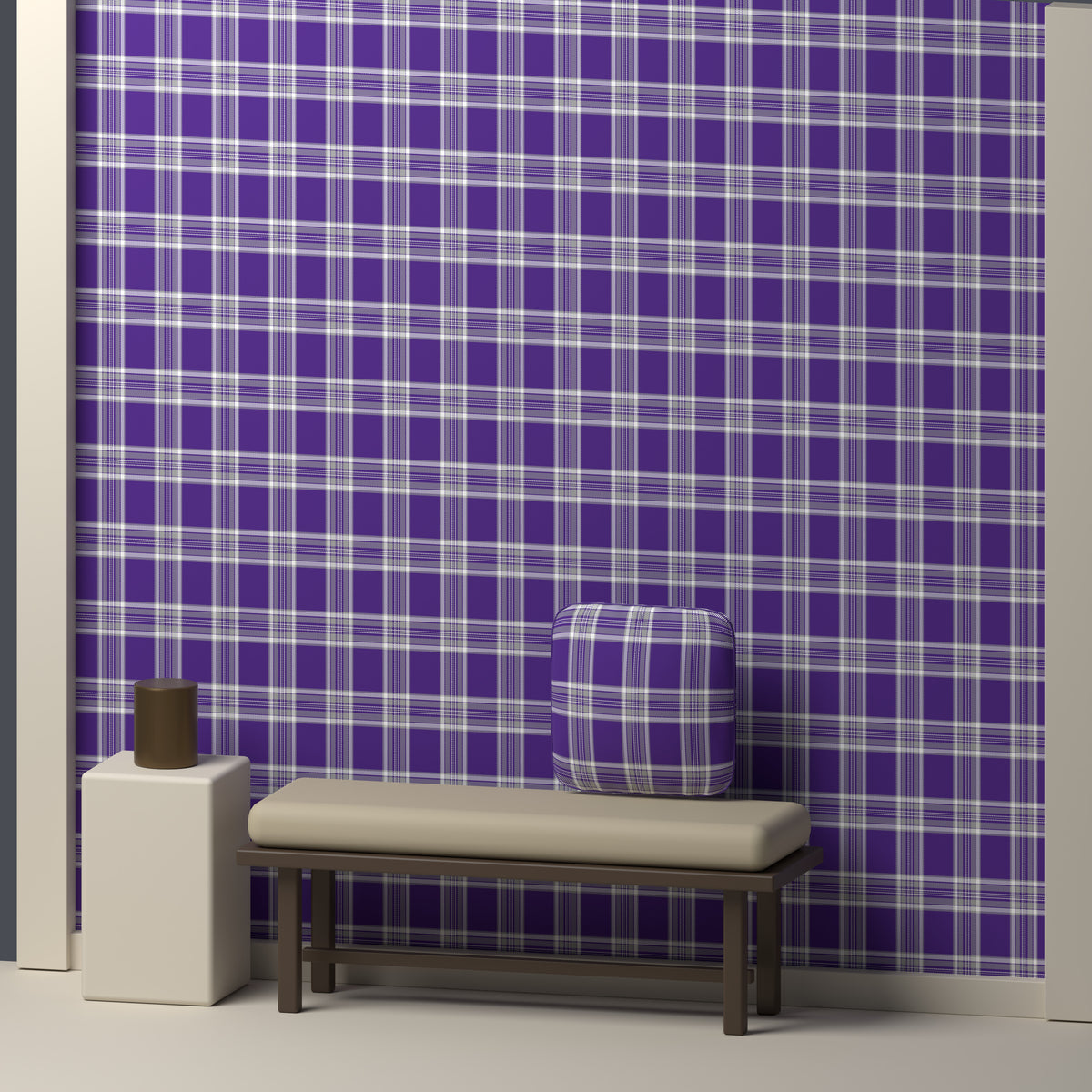 Royal Purple, Silver Gray & White — Alderwick — In a room