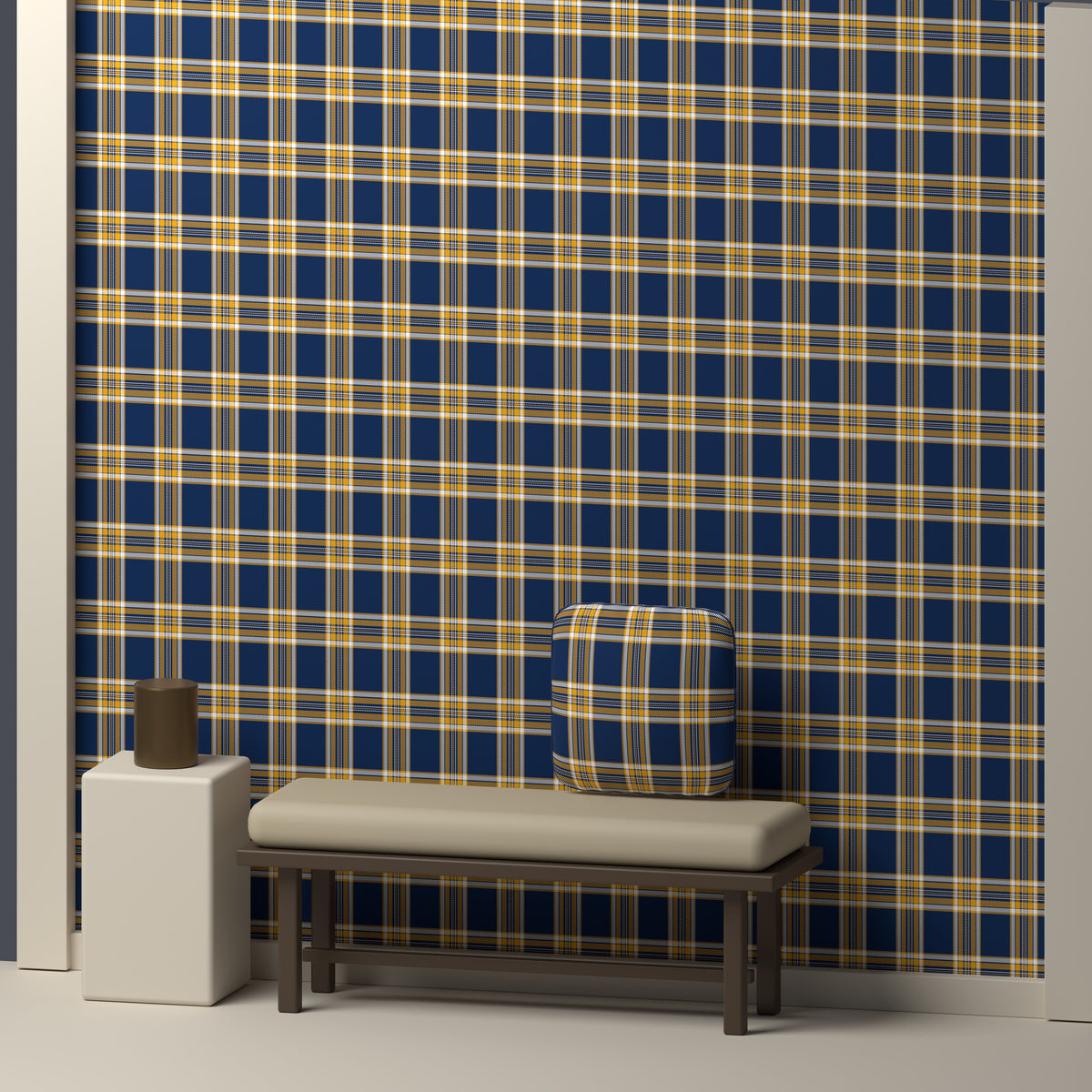 Deep Navy, Gold & White — Alderwick — In a room