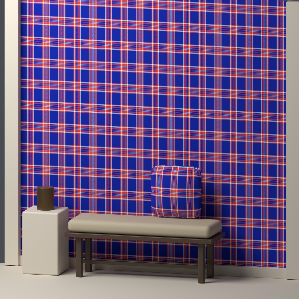 Blue, Orange & White — Alderwick — In a room