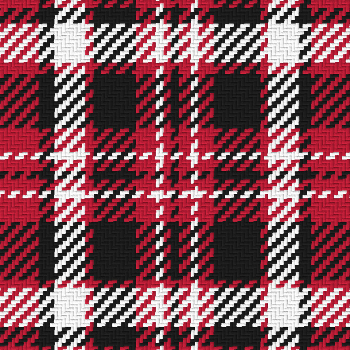 Red, Near Black & White · Palette 023 — Alderwick — Pattern detail