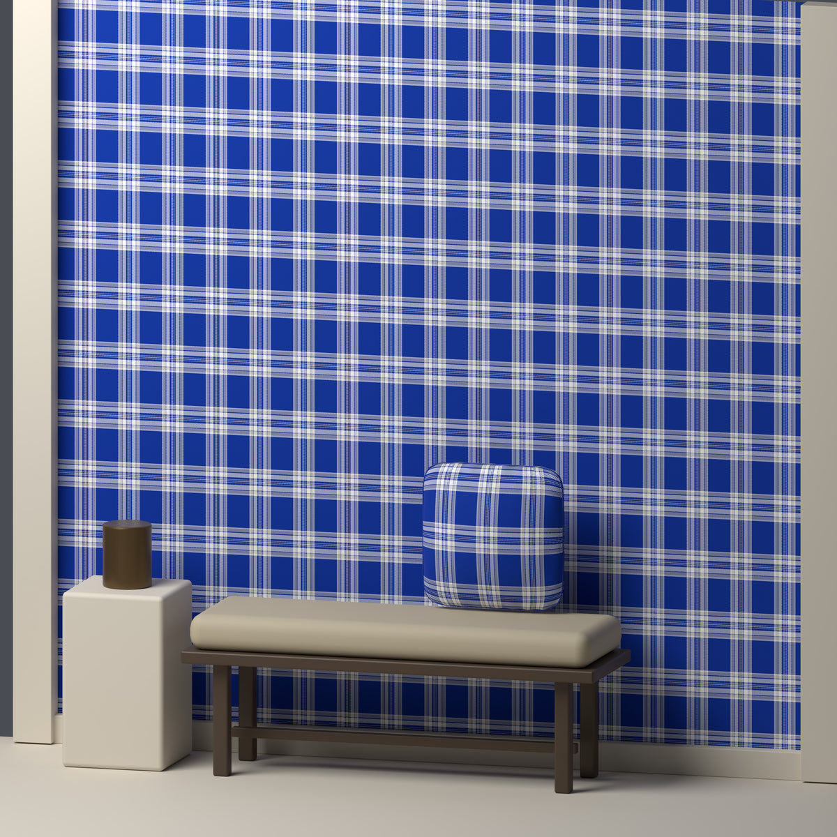 Royal Blue, White & Light Gray — Alderwick — In a room