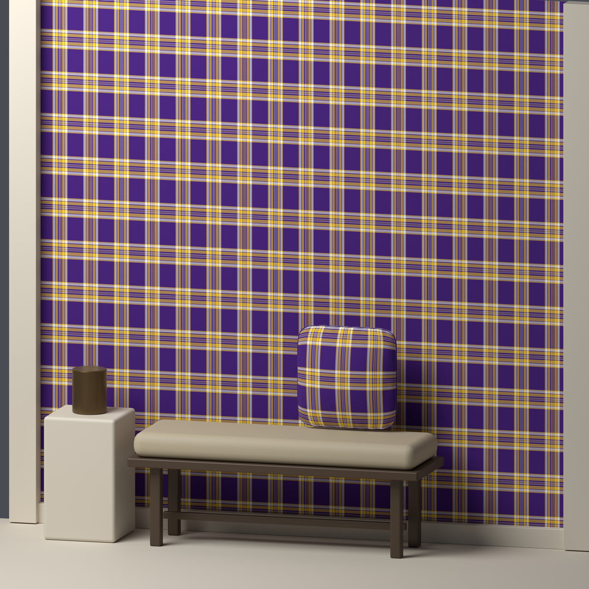 Purple, Golden Yellow & White — Alderwick — In a room