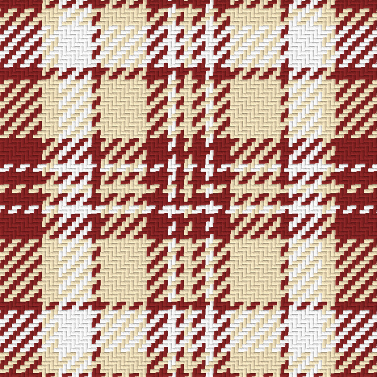 Crimson, Cream & White — Alderwick — Pattern detail