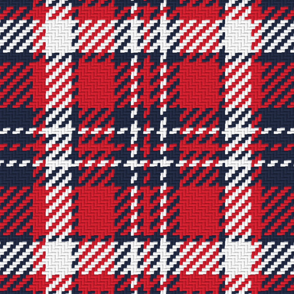 Deep Navy, Red & White — Alderwick — Pattern detail