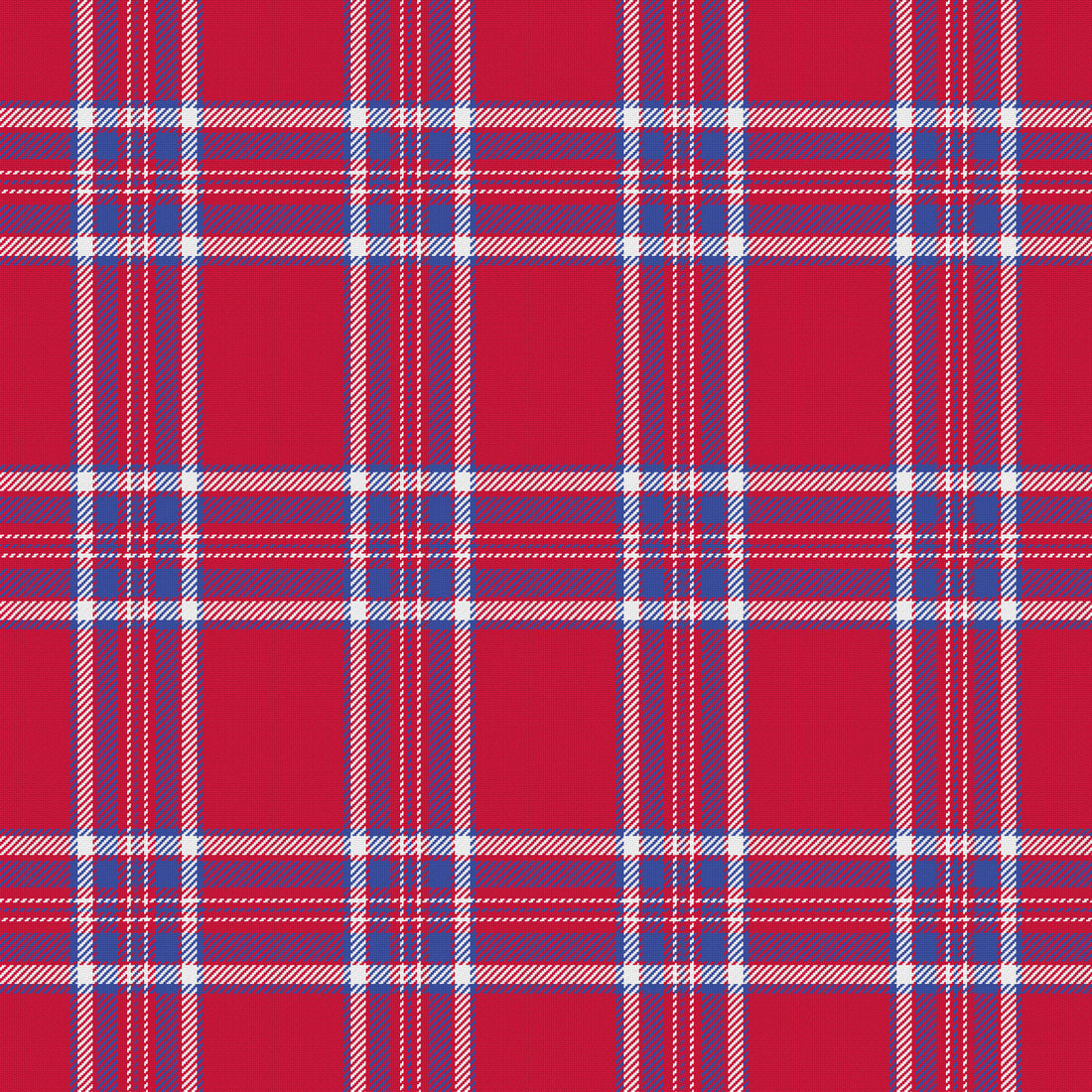 Deep Red, Royal Blue & White — Alderwick — Full pattern