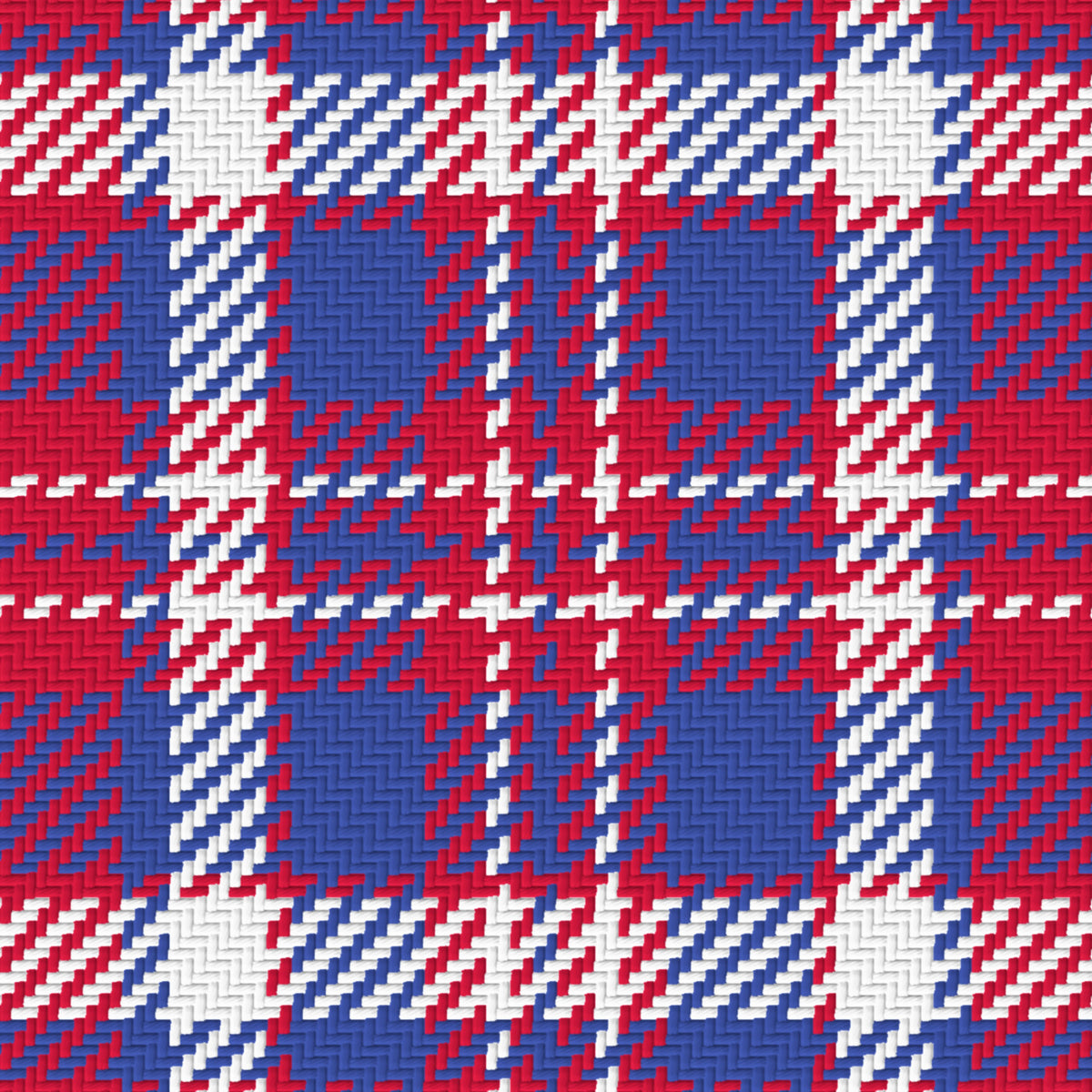 Deep Red, Royal Blue & White — Alderwick — Pattern detail