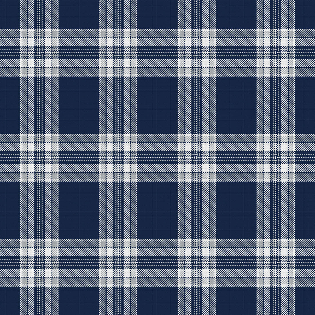 Deep Navy, White & Silver Gray — Alderwick — Full pattern