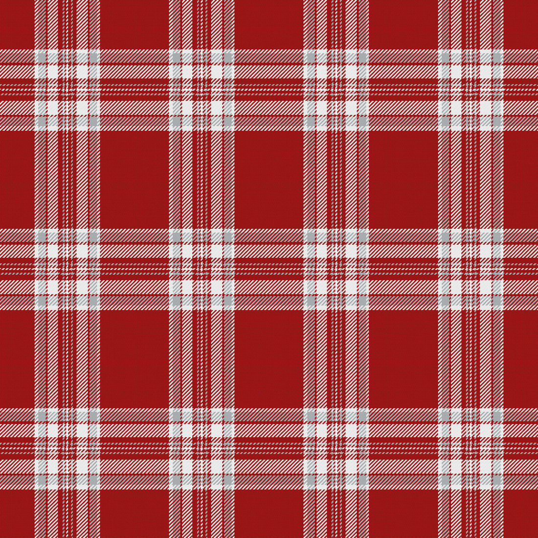 Deep Red, White & Silver Gray — Alderwick — Full pattern