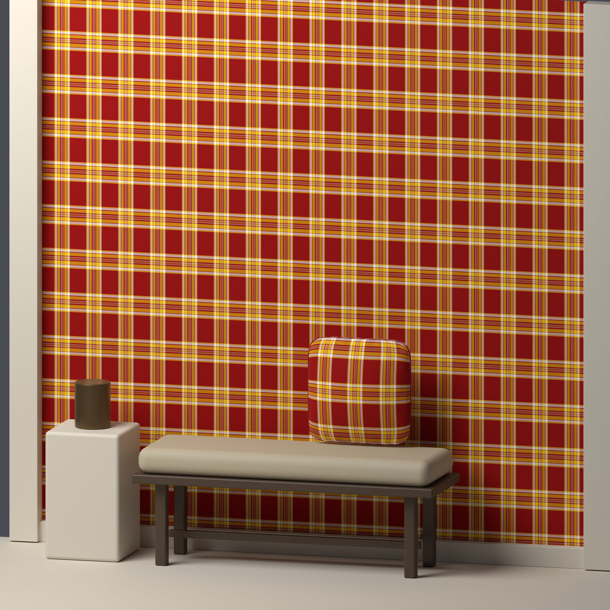 Deep Red, Golden Yellow & White — Alderwick — In a room