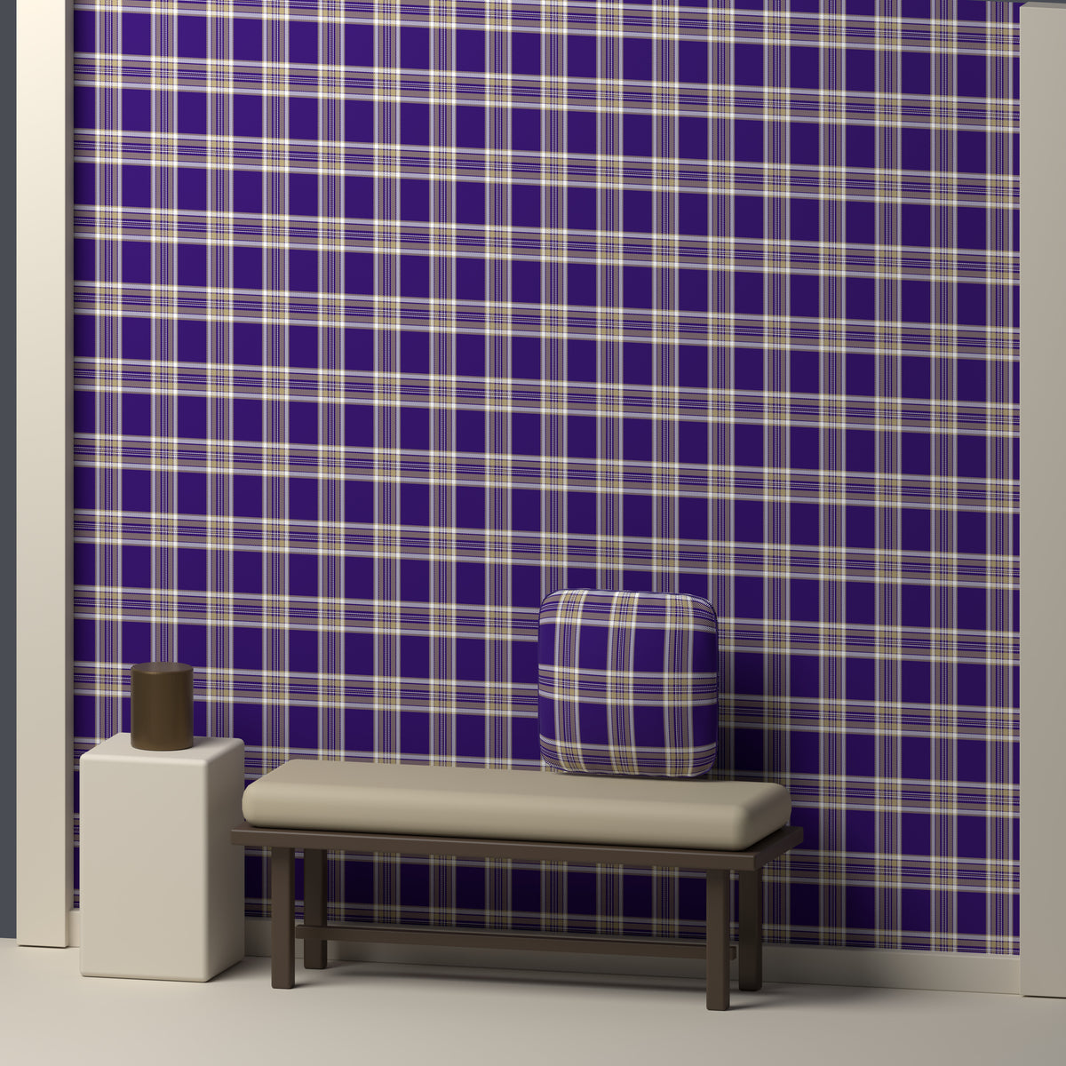Deep Purple, Muted Gold & White — Alderwick — In a room