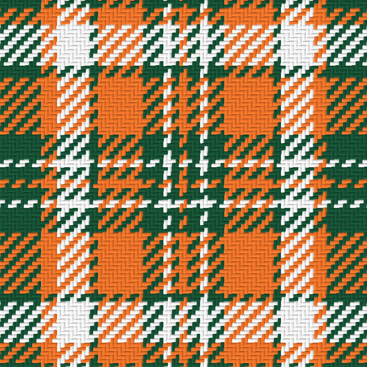 Deep Green, Orange & White — Alderwick — Pattern detail