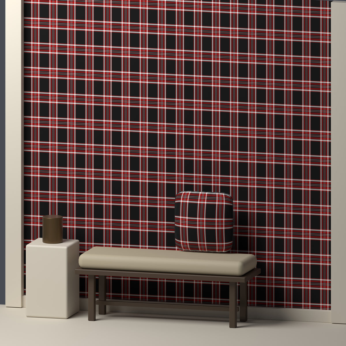 Near Black, Deep Red & White — Alderwick — In a room