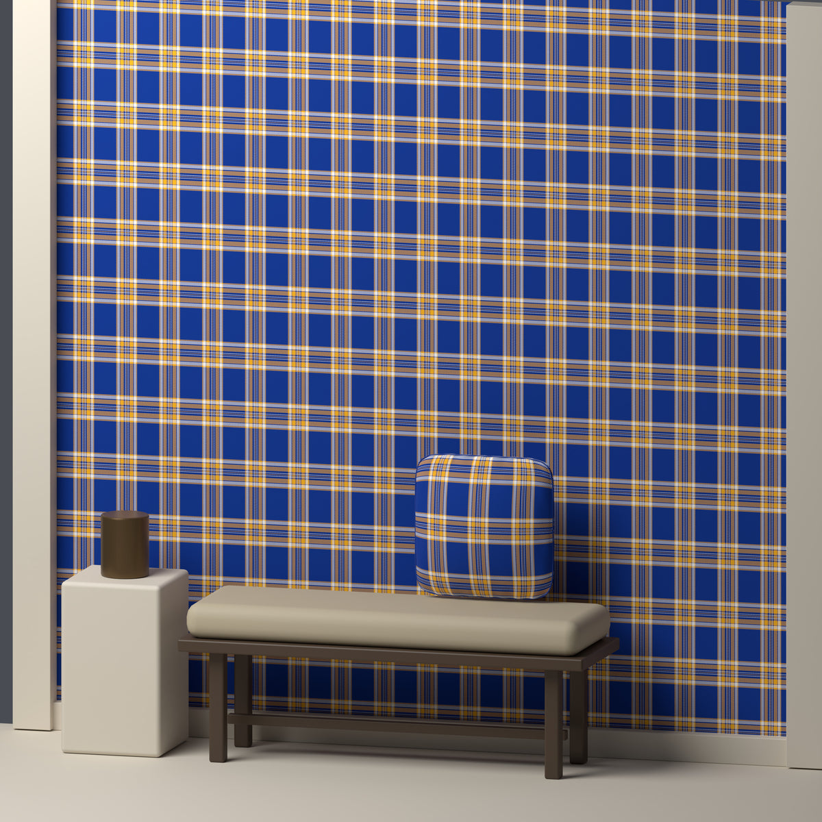 Royal Blue, Golden Yellow & White — Alderwick — In a room