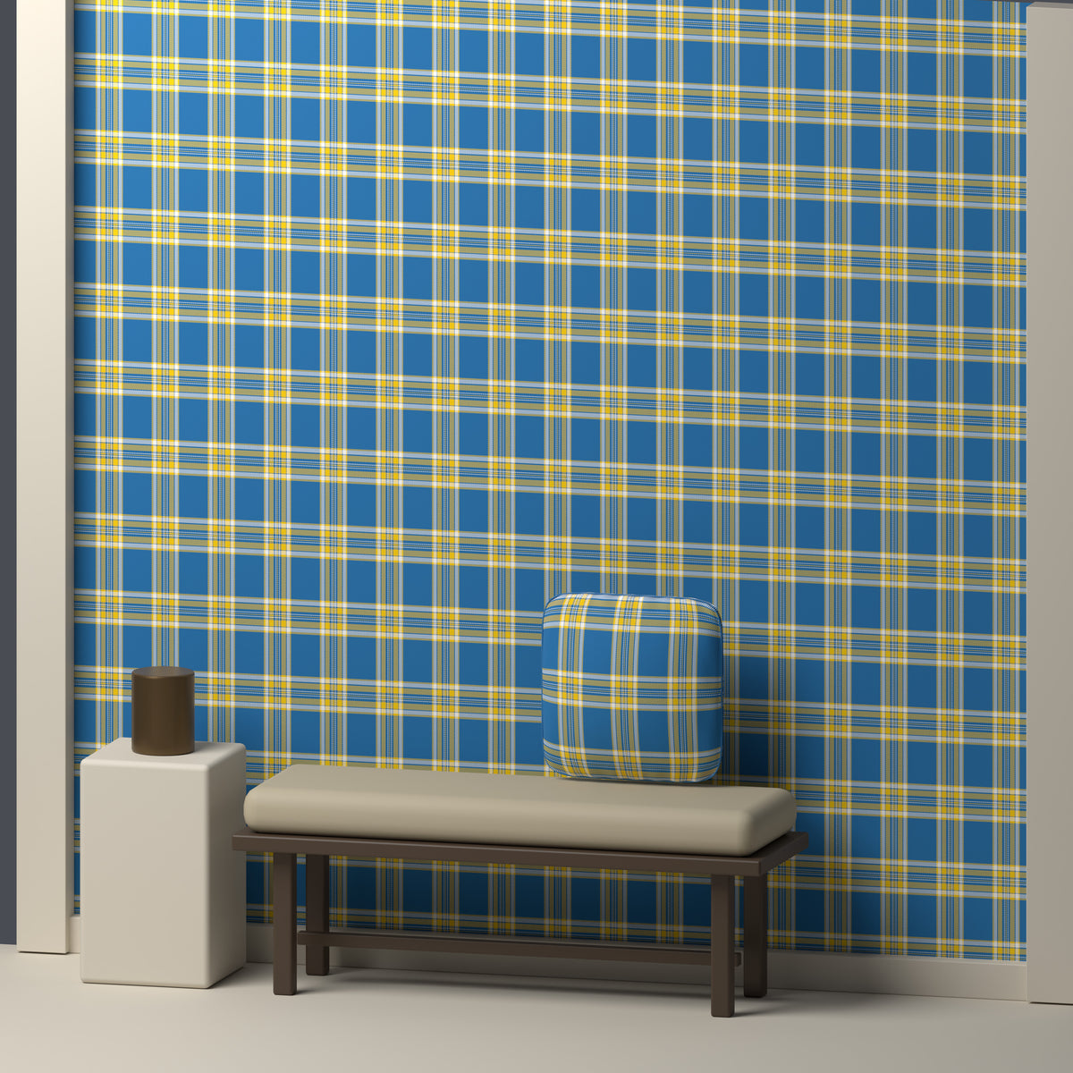 Blue, Golden Yellow & White — Alderwick — In a room