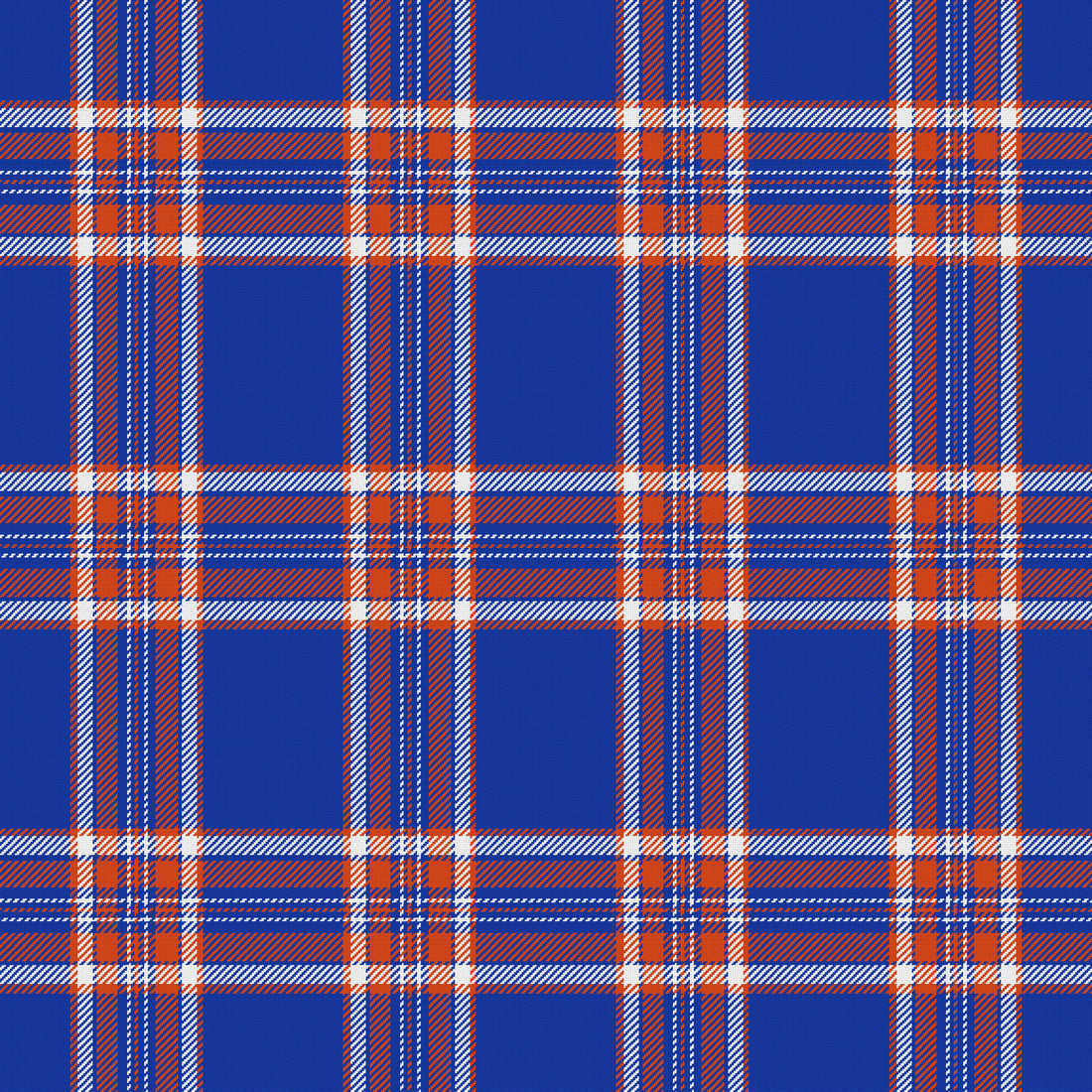 Royal Blue, Orange & White — Alderwick — Full pattern