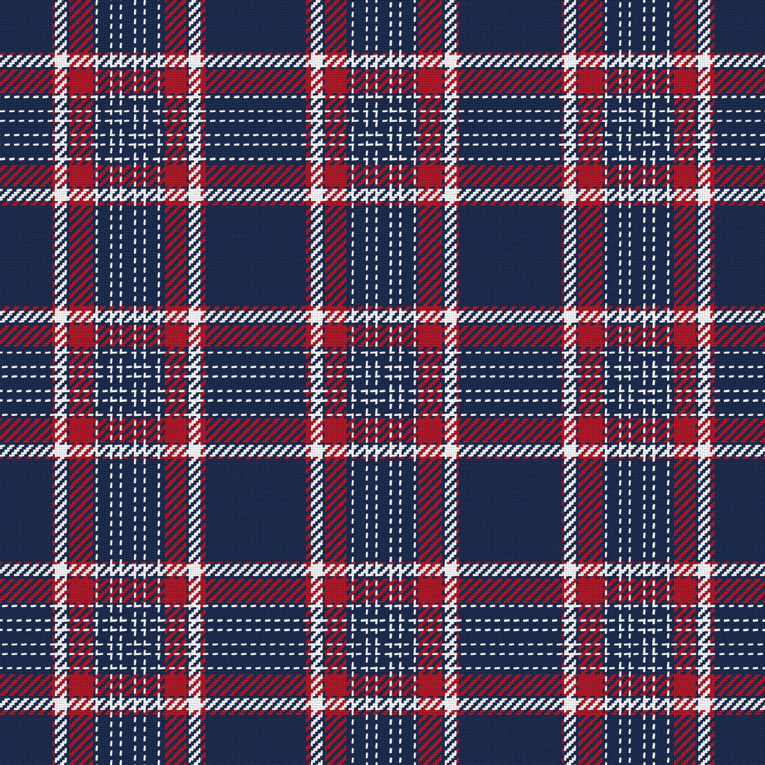 Navy, Red & White — Heritage — Full pattern